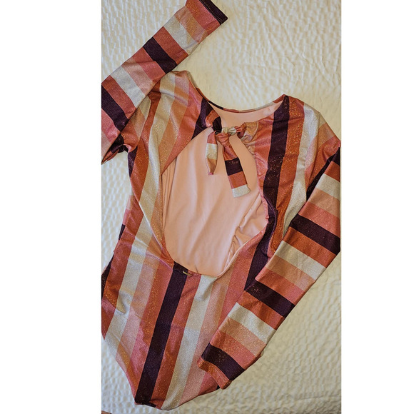 New Free People x Boamar Malpelo One-Piece Metallic Stripe Swimsuit $180 LARGE - Picture 5 of 7